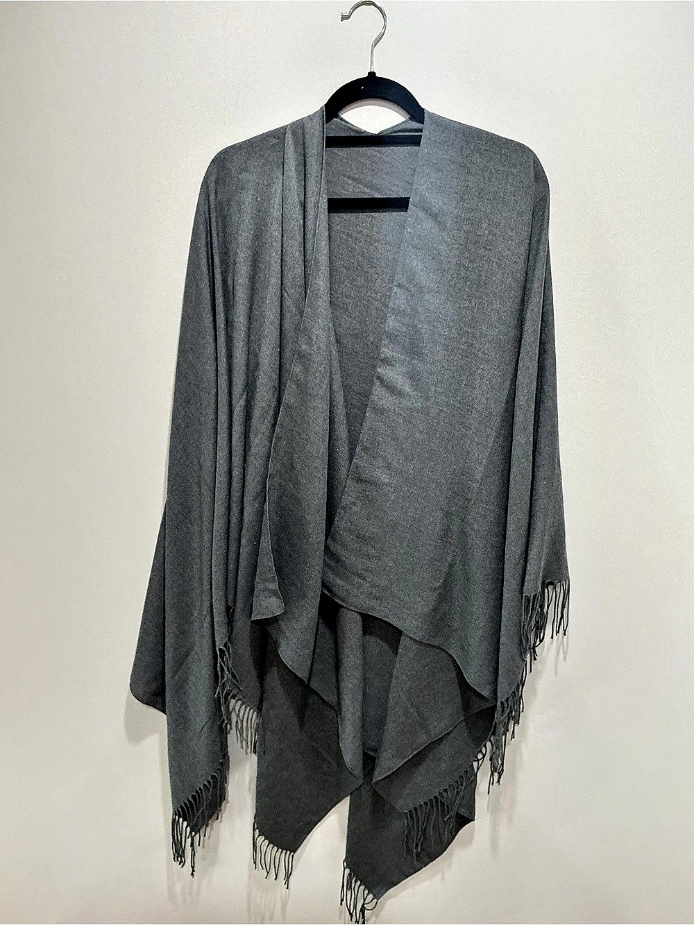 Gray Fringe Wrap Like New